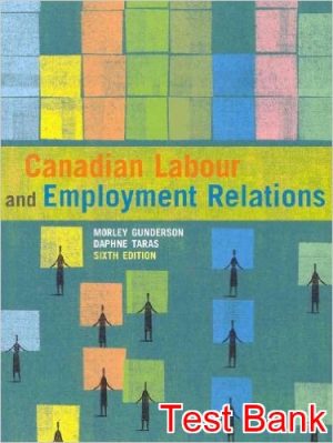 canadian labour and employment relations 6th edition gunderson test bank