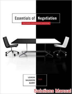 essentials of negotiation canadian 2nd edition lewicki solutions manual