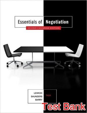 essentials of negotiation canadian 2nd edition lewicki test bank