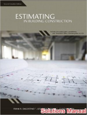 estimating in building construction canadian 2nd edition dagostino solutions manual