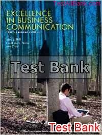 excellence in business communication canadian 4th edition thill test bank