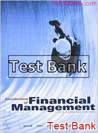 foundations of financial management canadian 9th edition hirt test bank