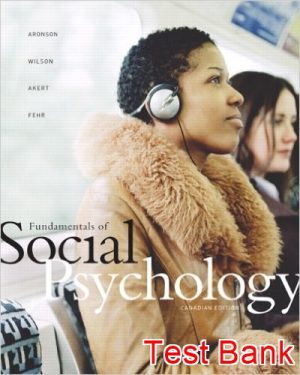 fundamentals of social psychology canadian 1st edition aronson test bank