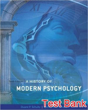 history of modern psychology 10th edition schultz test bank