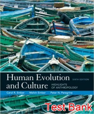 human evolution and culture highlights of anthropology 6th edition ember test bank