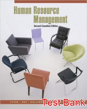 human resource management canadian 2nd edition steen test bank