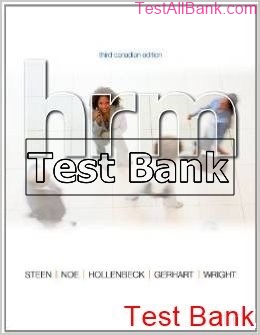 human resource management canadian 3rd edition steen test bank