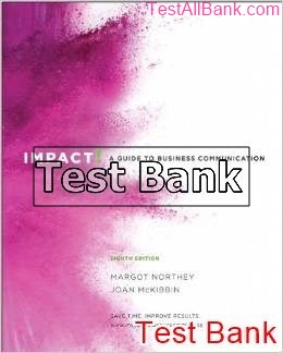 impact a guide to business communication canadian 8th edition northey test bank