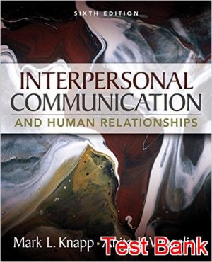 interpersonal communication and human relationships 6th edition knapp test bank