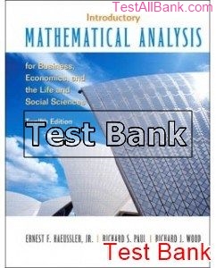 introductory mathematical analysis 12th edition haeussler test bank