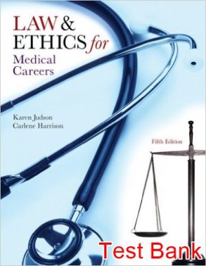 law and ethics for medical careers 5th edition judson test bank