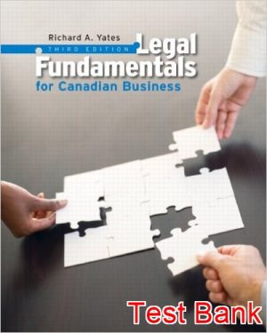 legal fundamentals for canadian business canadian 3rd edition yates test bank