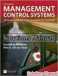 management control systems 3rd edition merchant solutions manual