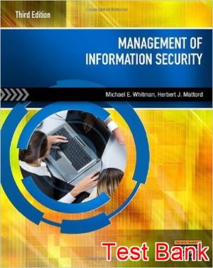 management of information security 3rd edition whitman test bank
