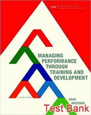 managing performance through training and development 7th edition saks test bank