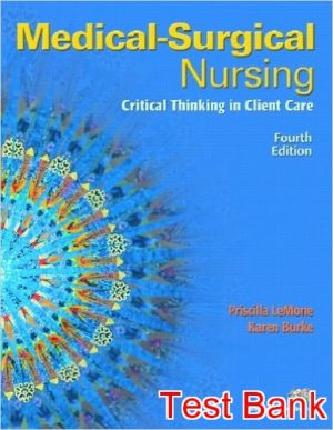 medical surgical nursing critical thinking in patient care single volume 4th edition lemone test bank