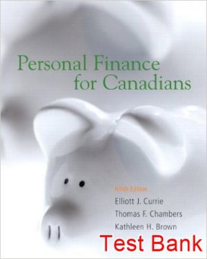 personal finance for canadian 9th edition currie test bank