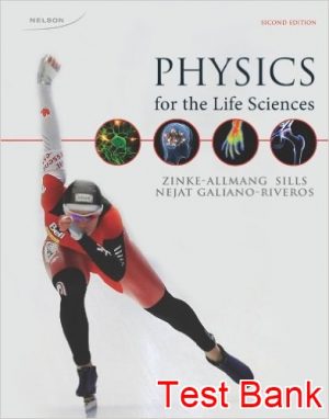 physics for the life sciences 2nd edition zinke test bank