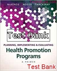 planning implementing and evaluating health promotion programs a primer 7th edition mckenzie test bank