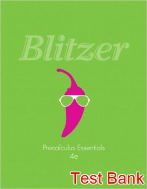 precalculus essentials 4th edition blitzer test bank