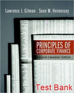 principles of corporate finance canadian 2nd edition gitman test bank