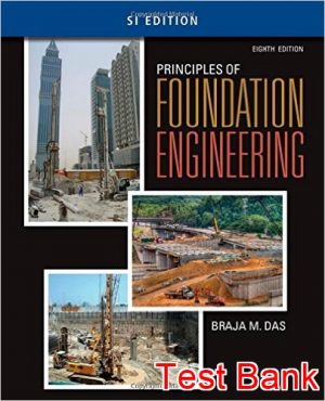 principles of foundation engineering si edition 8th edition das test bank