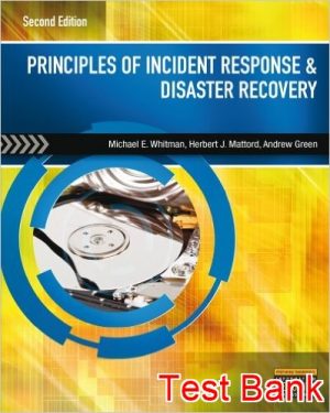 principles of incident response and disaster recovery 1st edition whitman test bank