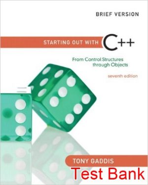 starting out with c from control structures through objects brief 7th edition gaddis test bank