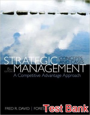 strategic management concepts and cases 15th edition david test bank