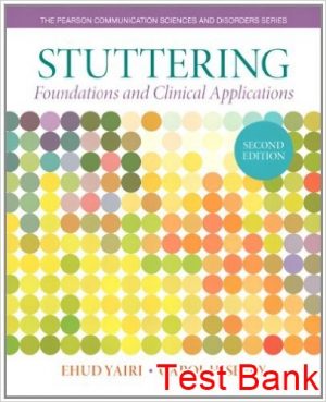 stuttering foundations and clinical applications 2nd edition ehudyairi test bank
