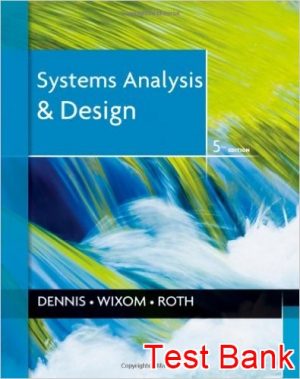 Systems Analysis And Design 10th Edition Kendall Test Bank