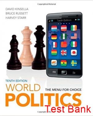 world politics the menu for choice 10th edition kinsella test bank