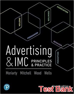 advertising and imc principles and practice 11th edition moriarty test bank