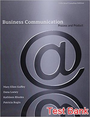 business communication process and product canadian 5th edition guffey test bank