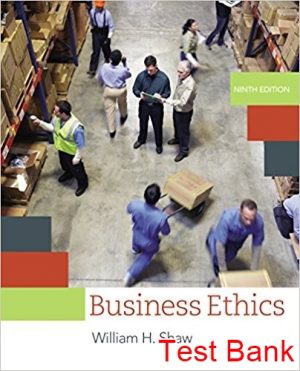business ethics a textbook with cases 9th edition shaw test bank