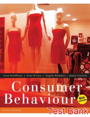 consumer behaviour 6th edition schiffman test bank