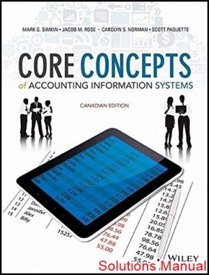 core concepts of accounting information systems canadian 1st edition simkin solutions manual
