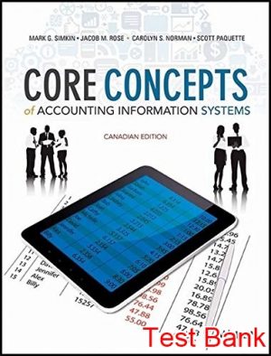 core concepts of accounting information systems canadian 1st edition simkin test bank