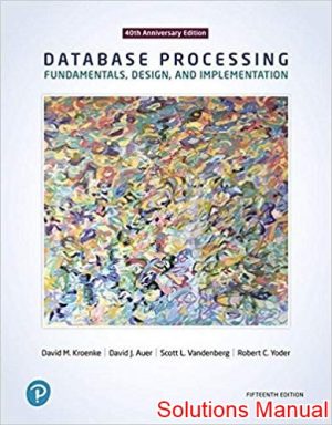 database processing fundamentals design and implementation 15th edition kroenke solutions manual