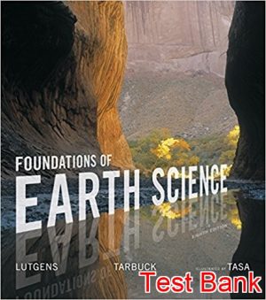 foundations of earth science 8th edition lutgens test bank