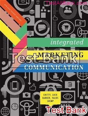 integrated marketing communications 4th edition chitty test bank