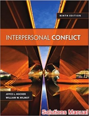 interpersonal conflict 9th edition hocker solutions manual