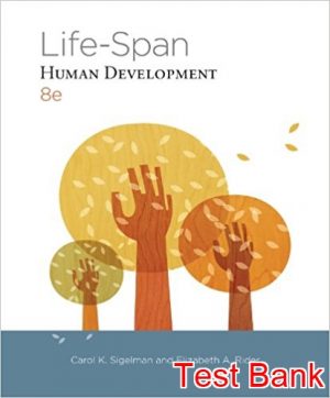 life span human development 8th edition sigelman test bank