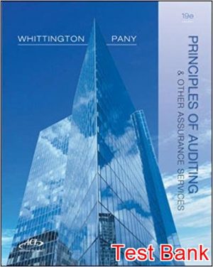 principles of auditing other assurance services 19th edition whittington test bank