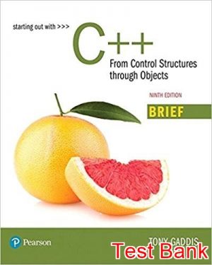 starting out with c from control structures through objects brief version 9th edition gaddis test bank