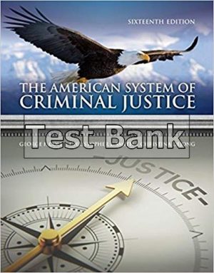 american system of criminal justice 16th edition cole test bank