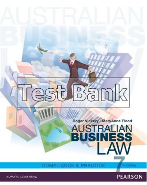 australian business law compliance and practice 7th edition vickery test bank
