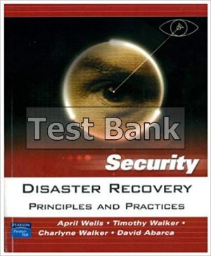 disaster recovery principles and practices 1st edition wells test bank