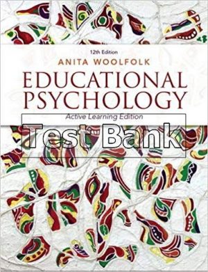 educational psychology active learning edition 12th edition woolfolk test bank