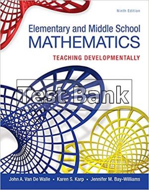 elementary and middle school mathematics teaching developmentally 9th edition walle test bank